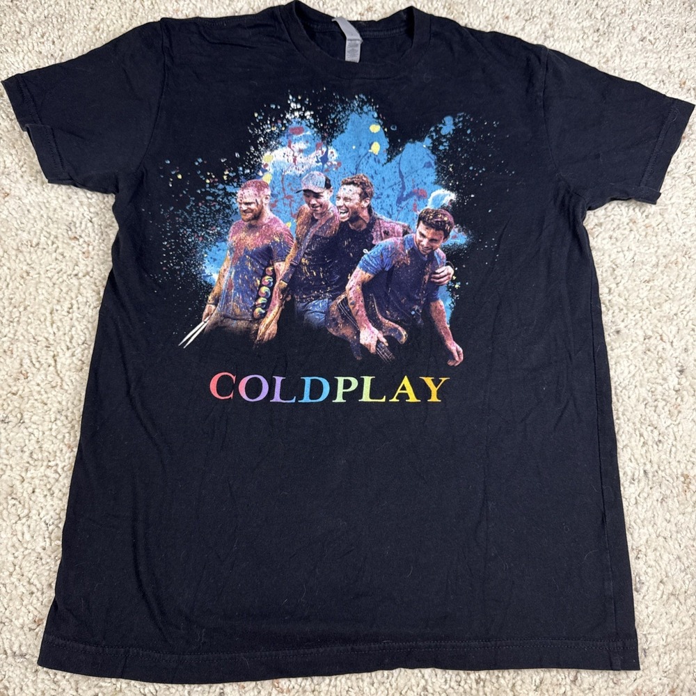 Cold Play Head Full of Dreams 2017 Black Official Tour T-Shirt -‎ Unisex Small